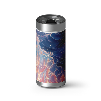 Cosmic Tide wrap on a brushed stainless Wrapware tumbler