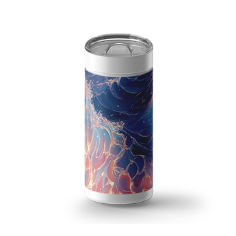 Cosmic Tide wrap on a white ceramic Wrapware tumbler