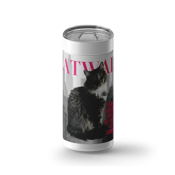 Cover Kitty Custom Tumbler wrap on a white ceramic Wrapware tumbler