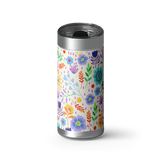 Delicate Flowers wrap on a brushed stainless Wrapware tumbler