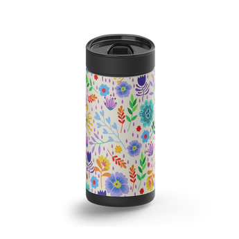 Delicate Flowers wrap on a black ceramic Wrapware tumbler
