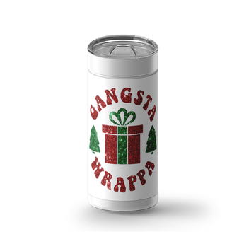 Gangsta Wrappa wrap on a white ceramic Wrapware tumbler