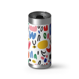 Doodle Dash wrap on a brushed stainless Wrapware tumbler