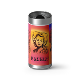 DRINKS-ON-ME-DRINKS-ON wrap on a brushed stainless Wrapware tumbler