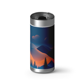 Dusk Peaks wrap on a brushed stainless Wrapware tumbler