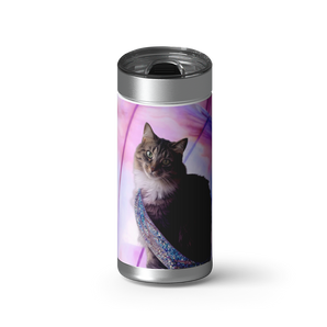 Eras Kitty Custom Tumbler wrap on a brushed stainless Wrapware tumbler