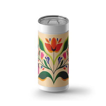 Fall Flora wrap on a white ceramic Wrapware tumbler