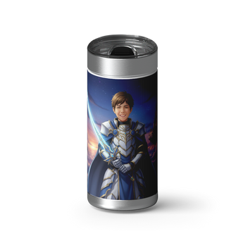 Fated Anime Hero Custom Tumbler wrap on a brushed stainless Wrapware tumbler