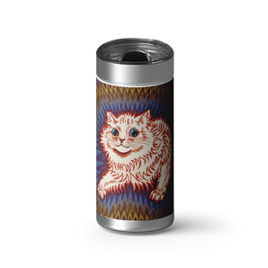 Fiery Cat wrap on a brushed stainless Wrapware tumbler