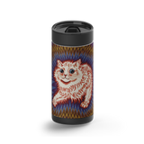 Fiery Cat wrap on a black ceramic Wrapware tumbler
