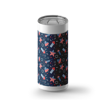 Firecracker Celebration wrap on a white ceramic Wrapware tumbler