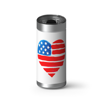 Flag Heart wrap on a brushed stainless Wrapware tumbler