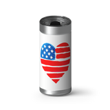 Flag Heart wrap on a brushed stainless Wrapware tumbler