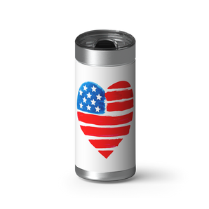 Flag Heart wrap on a brushed stainless Wrapware tumbler