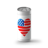 Flag Heart wrap on a white ceramic Wrapware tumbler