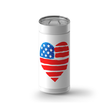Flag Heart wrap on a white ceramic Wrapware tumbler