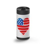 Flag Heart wrap on a black ceramic Wrapware tumbler