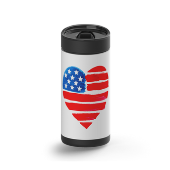 Flag Heart wrap on a black ceramic Wrapware tumbler
