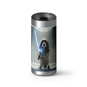 Force Wielder Custom Tumbler wrap on a brushed stainless Wrapware tumbler