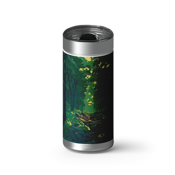 Forest Path wrap on a brushed stainless Wrapware tumbler