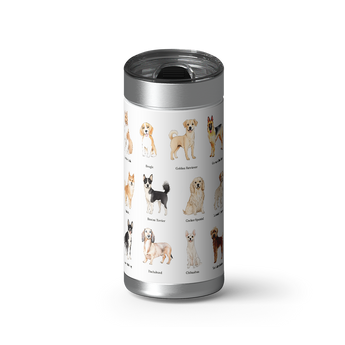 Dog Friends wrap on a brushed stainless Wrapware tumbler