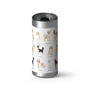 Dog Friends wrap on a brushed stainless Wrapware tumbler