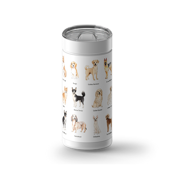 Dog Friends wrap on a white ceramic Wrapware tumbler