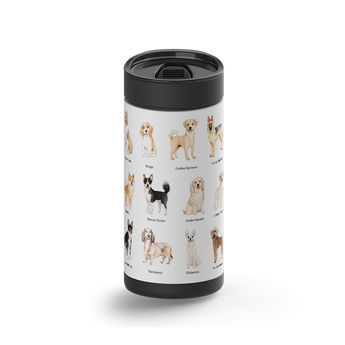 Dog Friends wrap on a black ceramic Wrapware tumbler