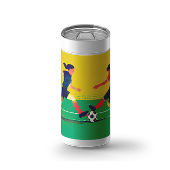 Game On wrap on a white ceramic Wrapware tumbler