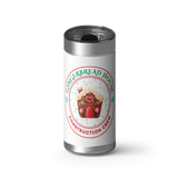 Gingerbread Construction Crew wrap on a brushed stainless Wrapware tumbler