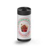 Gingerbread Construction Crew wrap on a black ceramic Wrapware tumbler