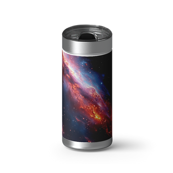 Glowing Stardust wrap on a brushed stainless Wrapware tumbler