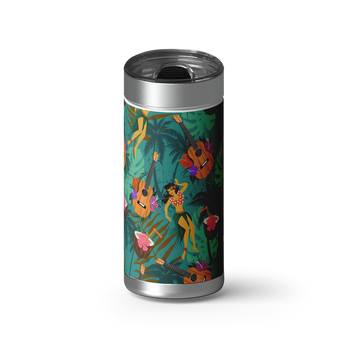 Hula Lounge wrap on a brushed stainless Wrapware tumbler