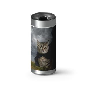 Wuthering Kitty Custom Tumbler wrap on a brushed stainless Wrapware tumbler