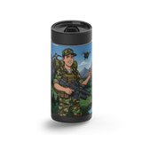 Joe Military Hero Custom Tumbler wrap on a black ceramic Wrapware tumbler