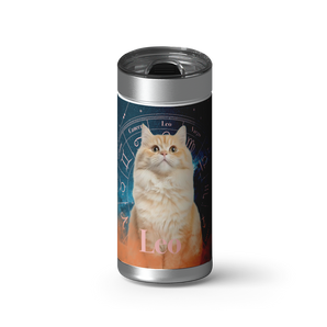Leo Zodicat Custom Tumbler wrap on a brushed stainless Wrapware tumbler