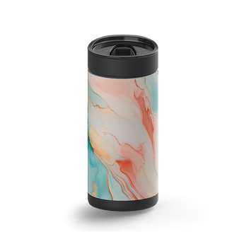 Light Blue Marble 1 wrap on a black ceramic Wrapware tumbler