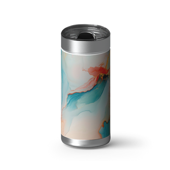 Light Blue Marble 2 wrap on a brushed stainless Wrapware tumbler