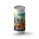 Los Angeles Travel Poster wrap on a white ceramic Wrapware tumbler