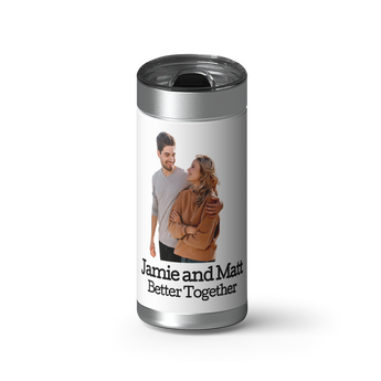 Photo Filter Custom Tumbler wrap on a brushed stainless Wrapware tumbler