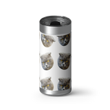 Cat Lover Photo Filter Custom Tumbler wrap on a brushed stainless Wrapware tumbler