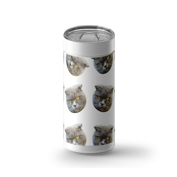 Cat Lover Photo Filter Custom Tumbler wrap on a white ceramic Wrapware tumbler
