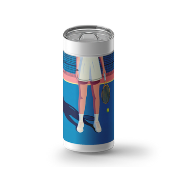 Match Point wrap on a white ceramic Wrapware tumbler