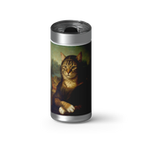 Meowna Lisa wrap on a brushed stainless Wrapware tumbler