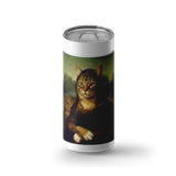 Meowna Lisa wrap on a white ceramic Wrapware tumbler