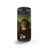 Meowna Lisa wrap on a black ceramic Wrapware tumbler