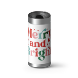 Merry and Bright wrap on a brushed stainless Wrapware tumbler