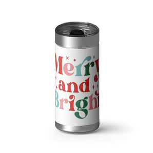 Merry and Bright wrap on a brushed stainless Wrapware tumbler