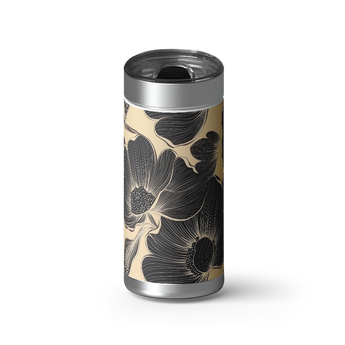 Midnight Bloom wrap on a brushed stainless Wrapware tumbler