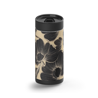 Midnight Bloom wrap on a black ceramic Wrapware tumbler